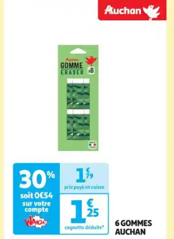 Auchan 6 GOMMES AUCHAN offre
