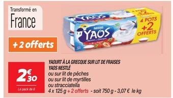 Netto YAOURT À LA GRECQUE SUR LIT DE FRAISES YAOS NESTLÉ offre
