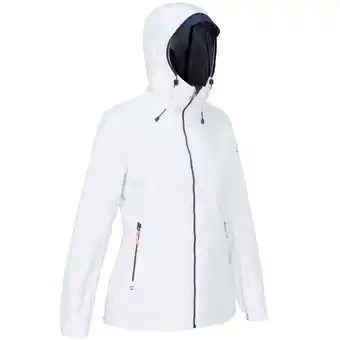 Decathlon Veste imperméable de voile - veste de pluie coupe vent sailing 100 femme blanc offre