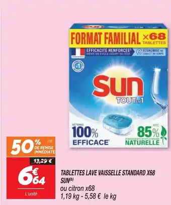 TABLETTES LAVE VAISSELLE STANDARD X68 SUN(b)