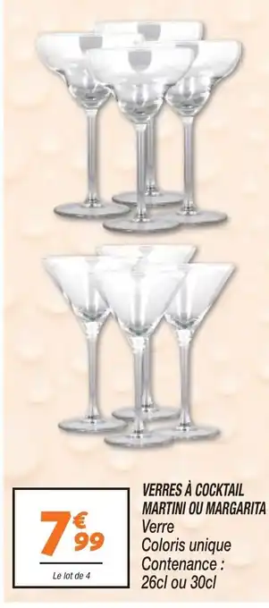 Netto VERRES À COCKTAIL MARTINI OU MARGARITA Verre offre