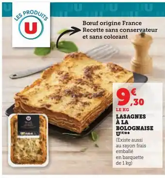 Super U Lasagne à la bolognaise u offre