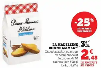 Super U La madeleine bonne maman offre