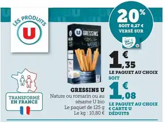 Super U Gressins u offre