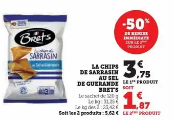 Super U Chips de sarrasin au sel de guerande brets offre