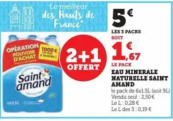 Super U Eau minérale naturelle saint amand offre