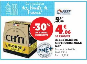 Super U Bière blonde ch'ti originale 6.8° offre