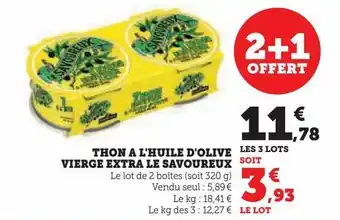 Super U Thon à l'huile d'olive offre
