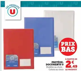 Super U Protège-documents u offre