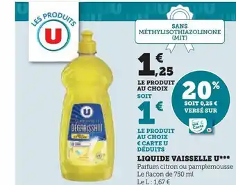 Super U Liquide vaisselle u offre