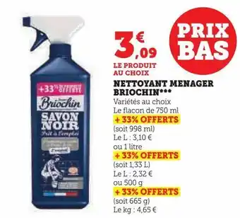 Super U Nettoyant menager briochin offre