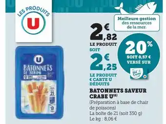 Super U Bâtonnets saveur de crabe u offre