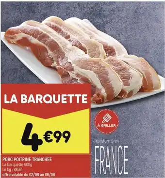 Porc poitrine tranchée