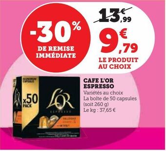 Hyper U Cafe l'or espresso offre