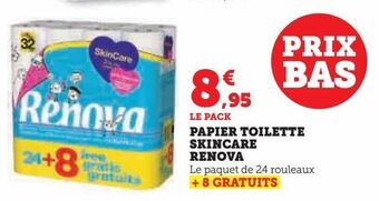 Hyper U Papier toilette skincare renova offre