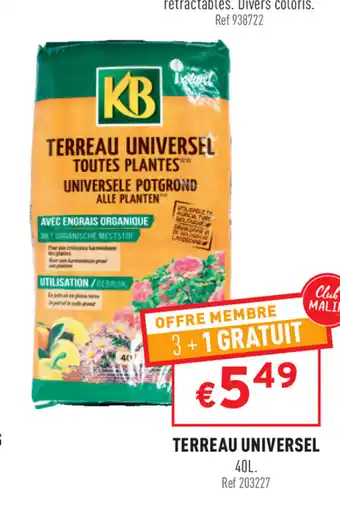 Trafic Terreau Universel offre