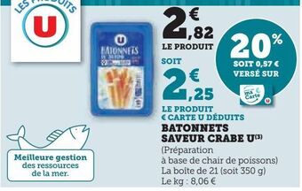 Hyper U Batonnets saveur crabe u offre