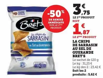 Hyper U La chips de sarrasin au sel de guerande bret's offre