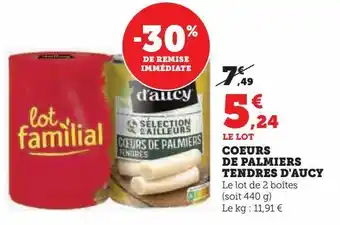 Hyper U Coeurs de palmiers tendres d'aucy offre