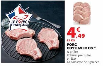 Hyper U Porc cote avec os offre