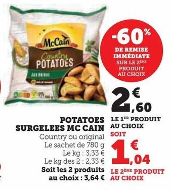 Hyper U Potatoes surgelees mc cain offre