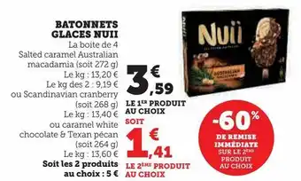 Hyper U Batonnets glaces nuii offre