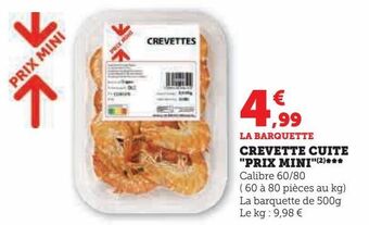 U Express Crevette cuite prix mini offre