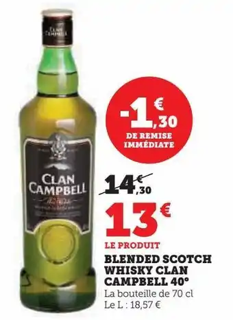 Blended scotch whisky clan campbell 40°