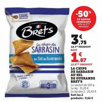 U Express La chips de sarrasin au sel de guerande bret's offre