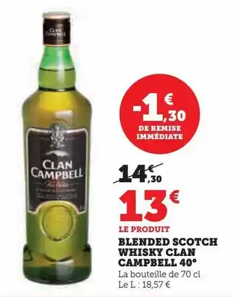 Blended scotch whisky clan campbell 40°