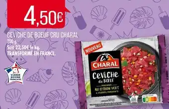 Match Ceviche de boeuf cru charal offre