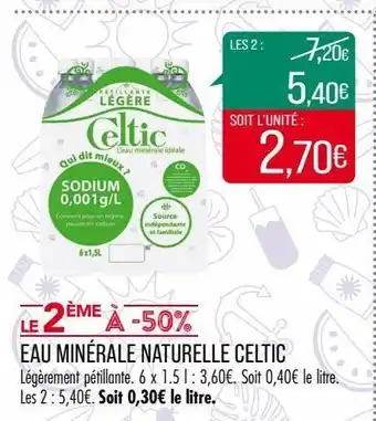 Match Eau minérale naturelle celtic offre