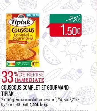 Match Couscous complet et gourmand tipiak offre