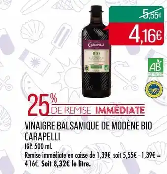 Match Vinaigre balsamique de modène bio carapelli offre