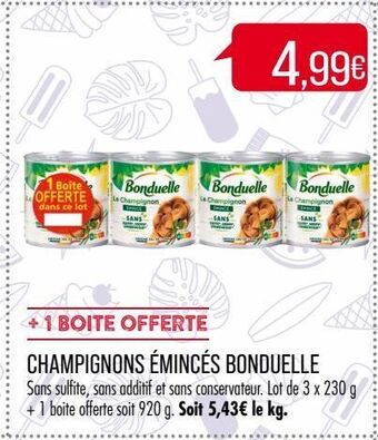 Match Champignons émincés bonduelle offre