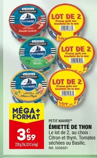 ALDI Petit navire émietté de thon offre