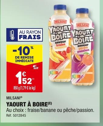 ALDI Milsani yaourt à boire offre