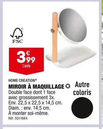 ALDI Home creation miroir à maquillage offre