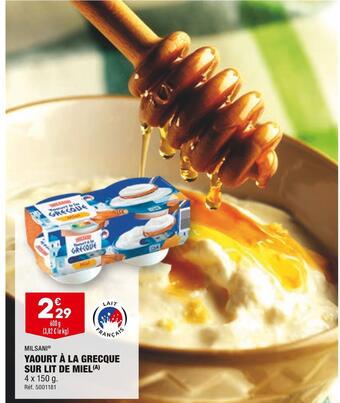 ALDI Milsani yaourt à la grecque sur lit de miel offre