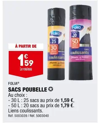 ALDI Folia sacs poubelle offre