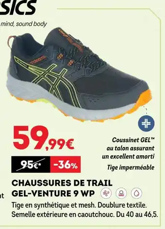 Sport 2000 Asics chaussures de trail gel-venture 9 wp offre
