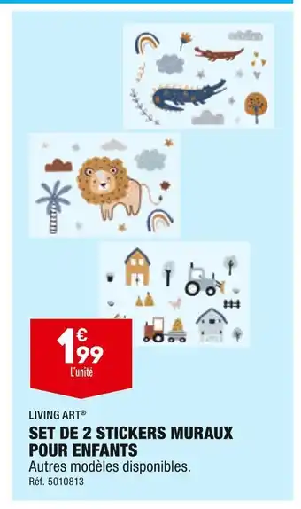 ALDI Living art set de 2 stickers muraux pour enfants offre