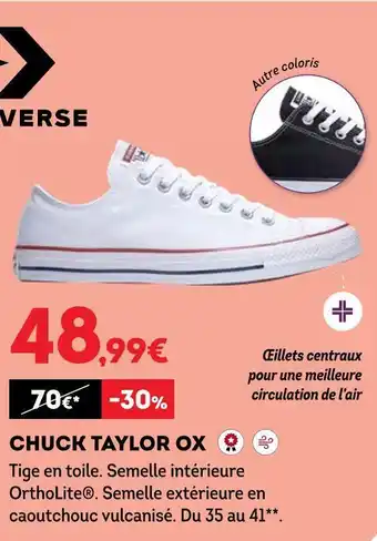 Promo Converse chuck taylor ox chez Sport 2000