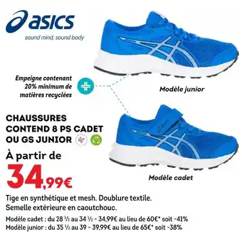 Sport 2000 Asics chaussures contend 8 ps cadet ou gs junior offre