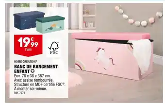 ALDI Home creation banc de rangement enfant offre
