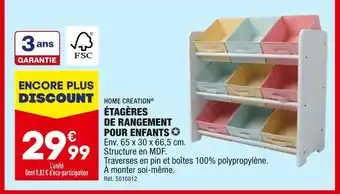 ALDI Home creation étagères de rangement pour enfants offre