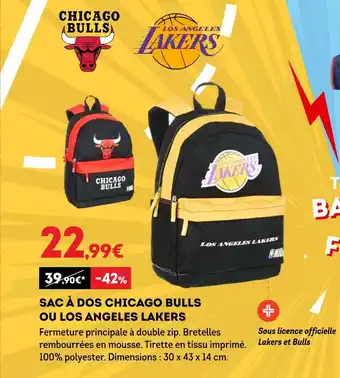 Chicago bulls / los angeles lakers sac à dos