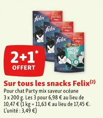 Maxi Zoo Felix 2+1 offert sur tous les snacks felix offre