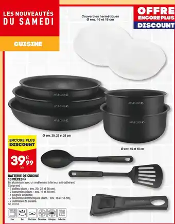 ALDI Art & cuisine batterie de cuisine 10 pièces offre