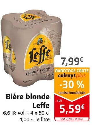Colruyt Leffe bière blonde offre